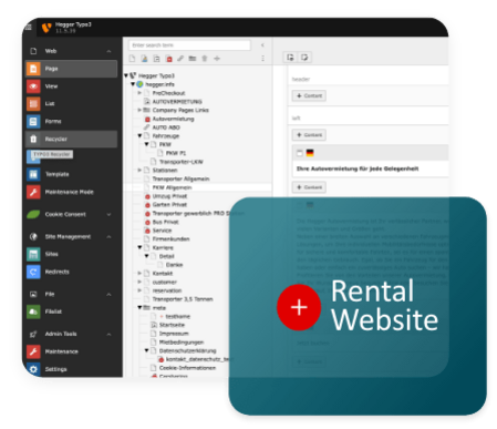 Autovermietgeschäft mit C-Rent Software